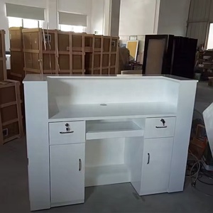 Belleza contra muebles de salón bar de lujo de la venta al por menor tienda <span class=keywords><strong>boutique</strong></span> redondo de madera Oficina frente <span class=keywords><strong>spa</strong></span> de mostrador de recepción negro - Product Image 5