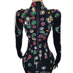 优雅天鹅绒钻石生日婚礼客人长裙女士流苏夜总会派对礼服加尺码女士舞会晚礼服 - Product Image 5