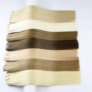 Premium 12A 100% Virgin Remy Hair <span class=keywords><strong>22</strong></span> pulgadas Invisible PU Clip-In Extensiones de cabello de inyección sin costuras - Product Image 4