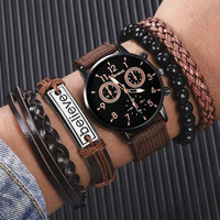 Montre à quartz de style sportif et élégant, avec accessoires en cuir, affichage multi-fuseaux horaires et échelle mixte, pour le commerce international.