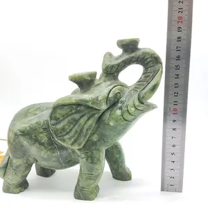 Wholesale Natural Crystal Carvings Xiuyu Jade Elephant Large Gemstone Crafts For Decoration