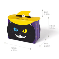 Boîte cadeau personnalisée pour Halloween, boîte en papier en forme de citrouille ou de chat pour les friandises, chocolats et biscuits pour les fêtes