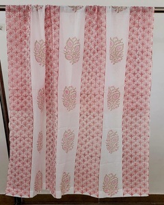 Cotton Hand Block Printed Curtains Size 7 ft. Fabric Cotton Voile. Can be Customised Lightweight Woven Fabric for Home - Product Image 2