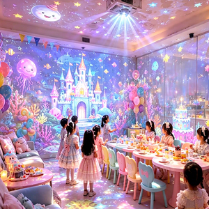 Système de projection immersive sur le thème des anniversaires personnalisé pour les salles de fête d'enfants, les centres familiaux, les hôtels et les aires de jeux intérieures - Product Image 1