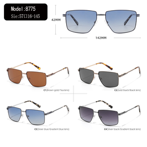 Lunettes de soleil rectangulaires polarisées, monture en métal, lunettes de conduite, lunettes de mode pour l'extérieur - Product Image 3