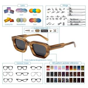 LMA 2409 Luxury Designer Acetate <b>Sun</b> Glasses Thick Retro Custom Polarized Fashion Small Square <b>Shades</b> UV400 Mens Sunglasses 2024 - Product Image 6