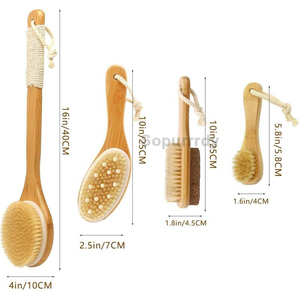 Set di spazzole in setola naturale con logo personalizzato esfoliante per il viso del corpo spazzola per il piede pressione meridiana linfatica drenaggio <span class=keywords><strong>Cellulite</strong></span> - Product Image 2