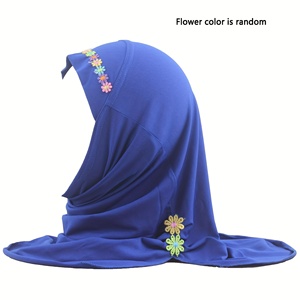 1 buah jilbab instan bunga anak perempuan jilbab Arab Muslim jilbab cocok untuk anak usia 3-6 tahun - Product Image 5