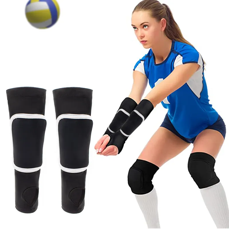 Volleyball Arm Sleeves Passing Forearm Sleeves with Protection Pad and Thumbhole for Youth volley ball Finger cover