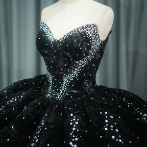 Jancember 1260 Diamond Black Sin mangas Empire Puffy Quinceanera Vestidos de fiesta - Product Image 2