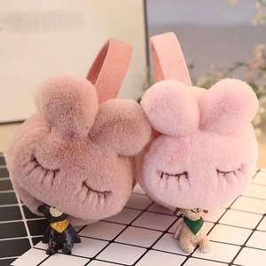 Lindas Orejeras de Peluche con Orejas de Conejo, Color Rosa, Cálidas para Invierno, para Mujeres y Niños - Product Image 5