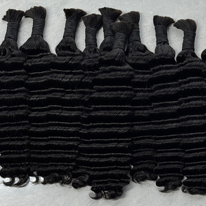 Natural Black <b>Deep</b> <b>Wave</b> Bulk Hair Human Hair No Weft Soft Elastic <b>Wave</b> For Boho Braids <b>Wig</b> Making And Salon - Product Image 5