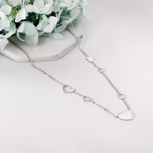 Collar con Colgante de Acero Inoxidable Plateado, Diseño 2022, con Corte de Corazón, Joyería Popular y Elegante - Product Image 3