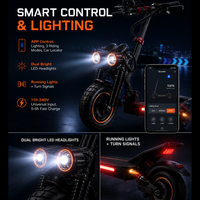 Kit d'éclairage complet pour trottinette électrique avec phare LED double lumineux, trois modes de conduite, contrôle par application smartphone
