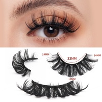 Faux cils synthétiques en gros, spectaculaires, effet 3D, en bande, sans cruauté, épaisseur 0,07 mm, pour maquillage et beauté
