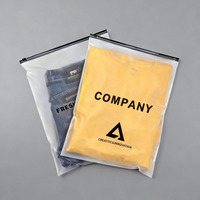 Sacs à fermeture éclair givrés, durables et imperméables avec trou de suspension, refermables, personnalisables avec logo pour l'affichage en magasin de T-shirts et sweats à capuche