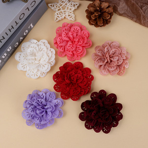 Handmade Lace Camellia <b>Flower</b> <b>Applique</b> For Hair Accessories Clothing Shoes Bags Decorative Brooches Elegant Fresh Sweet Style - Product Image 1