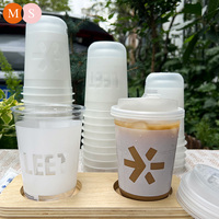 Gobelets en plastique jetables en PP injecté en forme de U pour Bubble Tea, café, jus et smoothies, avec logo personnalisé, 500 ml ou 700 ml