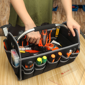 Sac à outils pour électricien en Oxford multi-usages, robuste, avec fermeture éclair et fond en plastique - Product Image 5