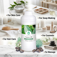 Minyak Jarak Grosir Pabrik Label Pribadi Murni Alami Organik Sampel Gratis Botol 1KG Minyak Jarak Esensial untuk Perawatan Rambut
