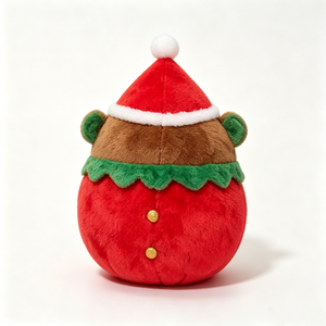 Custom Halloween <b>Egg</b> Shaped Bear Plush Santa with Hat Round Roly Poly Stuffed Plush <b>Toy</b> PP Cotton Filling Unisex - Product Image 2