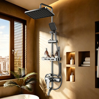 Ensemble de douche thermostatique pour hôtel avec affichage numérique, finition bronze, 4 fonctions, pommeau de pluie, douchette à main, pulvérisateur de bidet, vente en gros usine