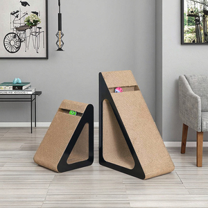 DEKU rampe de grattoir verticale à chat à 3 faces papier à angles multiples carton ondulé chat griffoir forme triangulaire chat <span class=keywords><strong>Po</strong></span> - Product Image 4