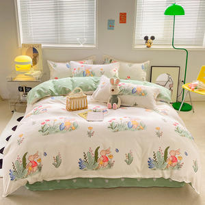 Venta Directa de Fábrica, Juego de Ropa de Cama de Cuatro Piezas con Estampado Activo Personalizado, Estilo Fresco - Product Image 1