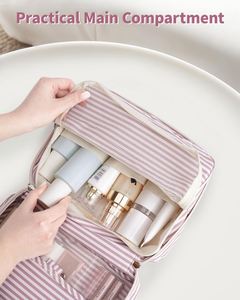 Trousse de toilette suspendue pour femmes et hommes, grande trousse à maquillage, organiseur de voyage résistant à l'eau pour articles de toilette - Product Image 5