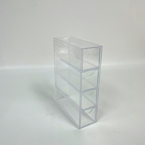 Acrylic <b>Storage</b> <b>Box</b> Desktop <b>Drawer</b> Type Transparent With Compartments For Cosmetic Organizing 24.5x17.5x6.5cm - Product Image 2