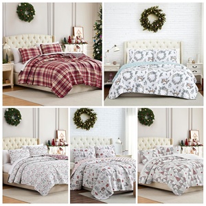 Ensemble de couette matelassée 3 pièces en polyester doux et confortable toutes saisons pour hôtel, maison, chambre à coucher – Spécial Fêtes de Noël - Product Image 5