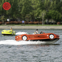 Lujo eléctrico Rc Speed Boat Motor pasajeros 5 personas Mini Jet Speed Boat fibra de vidrio pequeño barco de alta velocidad para la venta
