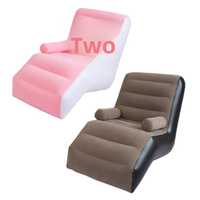 Canapé gonflable Type-S, nouveau style décontracté, pour la sieste du midi, chaise longue ondulée en forme de S, créative, floquée, à bascule, en PVC écologique, moderne