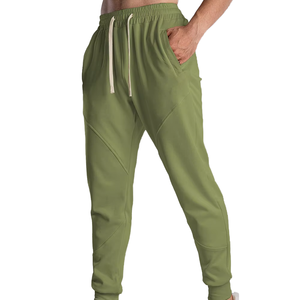 Pantalons de survêtement décontractés pour hommes, en toile mi-lourde, taille mi-haute, couleur unie, avec cordon de serrage, personnalisables - Product Image 1