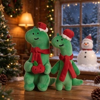 Jouets en peluche de dinosaures de Noël mignons, peluches douces de dinosaures, décorations de Noël pour la maison, cadeaux de Noël pour enfants