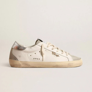 Zapatillas Clásicas Blancas de Piel Genuina para Mujer GGBD, Estilo Vintage Superstar con Estrella Dorada Brillante para Verano - Product Image 5
