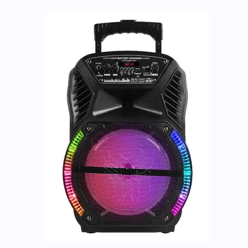 Sistema di altoparlanti PA macchina per Karaoke portatile Audio altoparlante blu con microfono cablato telecomando Display a LED USB Cha