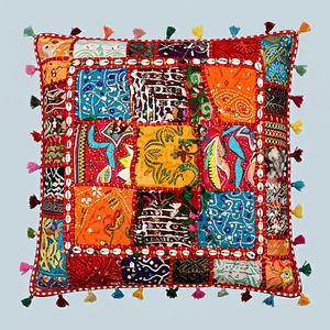 Indien Perlé Broderie Décorative Coussin De Sol - Product Image 1