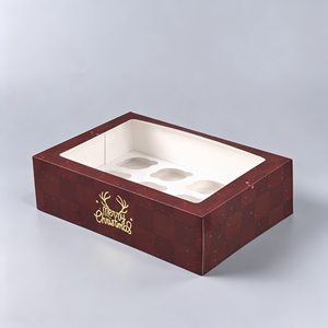Customized 4-Hole Cupcake <b>Box</b> Eco-Friendly Recycled <b>Cake</b> Container Mini Cupcake Boxes Food Packaging Custom Packaging <b>Box</b> - Product Image 3