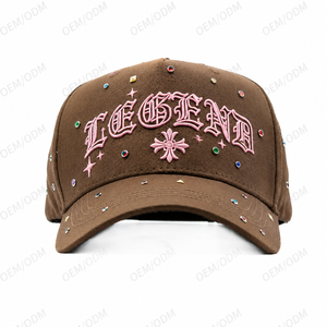 Gorra <span class=keywords><strong>de</strong></span> Béisbol Vintage Marrón <span class=keywords><strong>de</strong></span> Estilo Limitado, 100% Algodón, Forrada <span class=keywords><strong>de</strong></span> Satén con Pedrería Personalizada, con Logotipo para Tiendas <span class=keywords><strong>de</strong></span> Moda, OEM ODM - Product Image 1