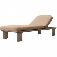 Chaise longue réglable en teck Dune pour l'extérieur, canapé réglable pour salon