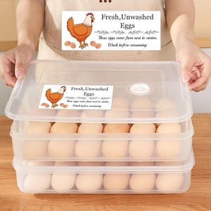 Fresh Unwashed Eggs <b>Labels</b> Rectangular Self Adhesive Paper Eco Friendly Food <b>Packaging</b> - Product Image 4
