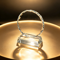 Base de plaque de trophée en cristal biseauté, gravable au laser, écologique, imprimée UV, récompense en cristal transparent, personnalisable pour cérémonie d'entreprise