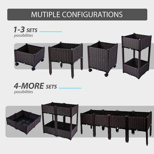 Grande boîte de plantation plastique blanc, support de fleurs pour la plantation <span class=keywords><strong>sur</strong></span> le toit, boîte de plantation carrée et <span class=keywords><strong>sur</strong></span>élevée - Product Image 5