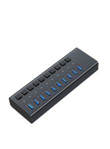 Chất Lượng Cao USB 3.0 Hub 10 Cổng Bộ Sạc Bộ Chuyển Đổi Nguồn 48W Với 10 Công Tắc Hub Cho Macbook PC Laptop - Product Image 2