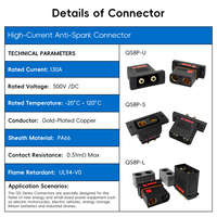 Connecteur anti-étincelles série QS8-S QS8, adaptateur rapide mâle-femelle pour voitures RC 6S 8S, véhicules électriques à courant élevé
