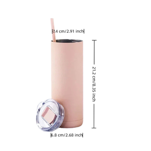 Vaso Térmico Delgado de Acero Inoxidable de 20oz <span class=keywords><strong>con</strong></span> Logotipo Personalizado, Doble Pared <span class=keywords><strong>con</strong></span> Aislamiento al Vacío, <span class=keywords><strong>con</strong></span> Tapa y Pajita para Uso Promocional - Product Image 3
