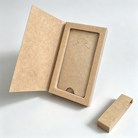 Boîte à bijoux vintage en papier kraft avec couvercle rabattable, étui d'emballage pour porte-clés, bracelets et colliers, bande décorative personnalisée, fabricant en gros