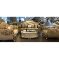 Ensemble de canapés en bois massif et tissu, style européen royal classique, mobilier de villa, luxe antique, canapé sectionnel en bois pour salon
