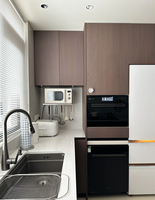 Armoire de cuisine murale modulaire de luxe italienne Doria, en contreplaqué écologique, avec évier, garantie 5 ans, quartz artificiel moderne